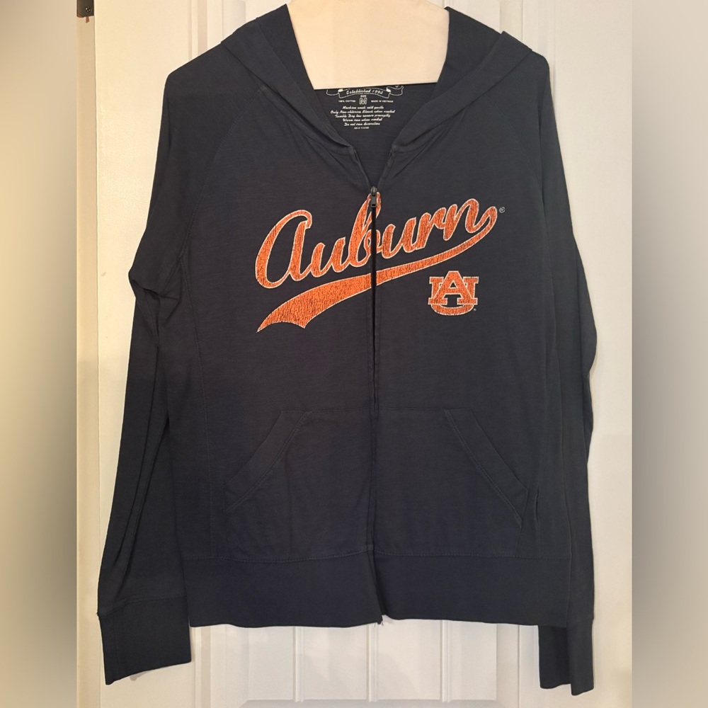 Auburn University Navy Hoodie w Full Zipper